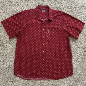 Vintage Valdrome Provence Made In France Western Button Up Red SS Shirt Size XXL